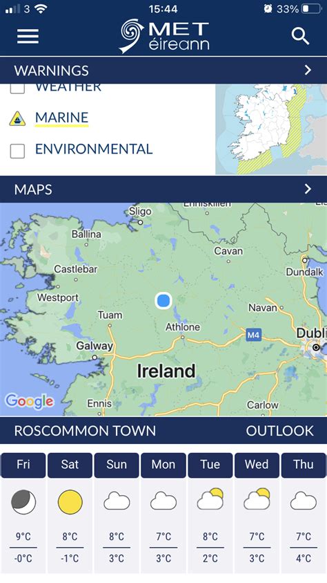 cork weather map.